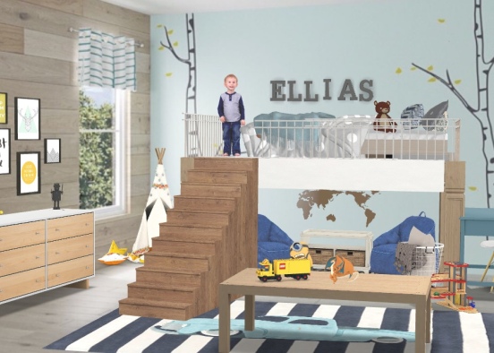 my two year old sons room  Design Rendering