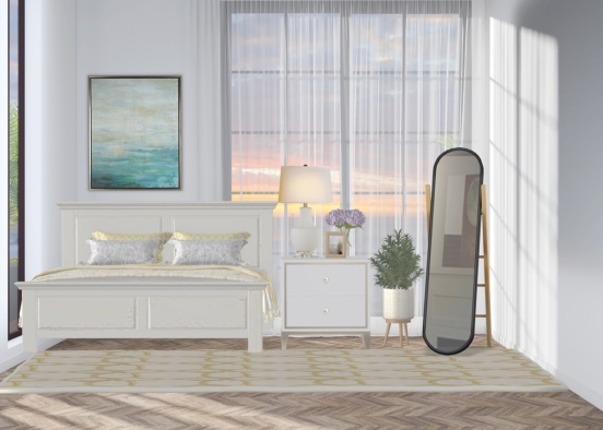 College gir NYC apartment bedroom Design Rendering
