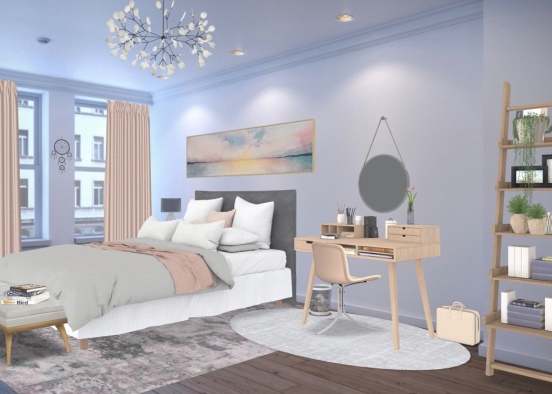 Blush Bedroom Design Rendering