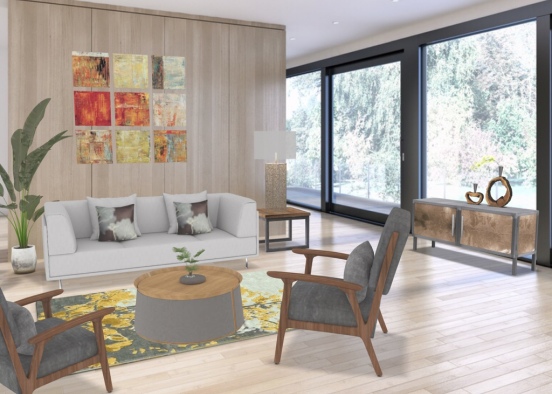 nature living room Design Rendering