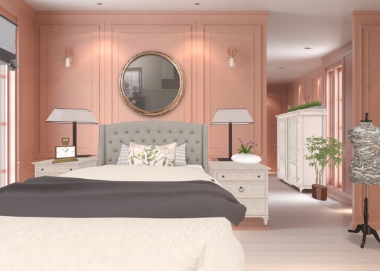 feminine bedroom Design Rendering
