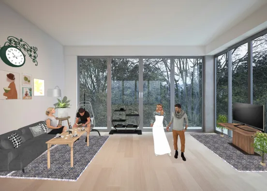 The living room by akshara  Design Rendering
