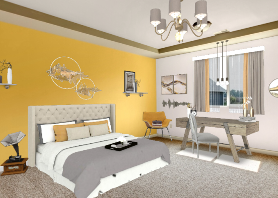 Mustard room Design Rendering