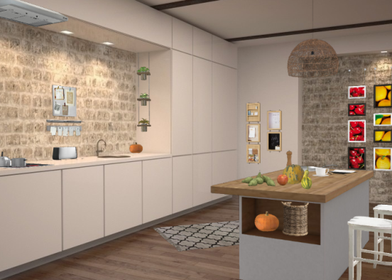 Fall in kitchen Design Rendering