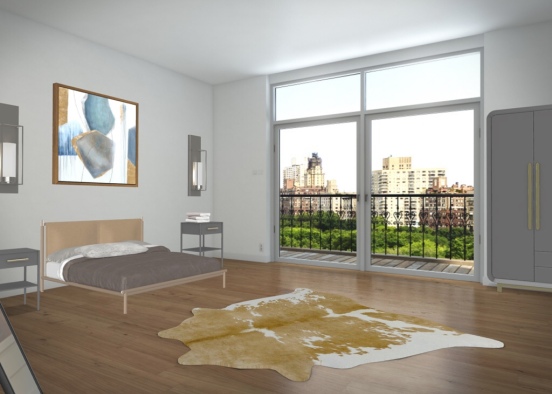 NYC Bedroom Design Rendering