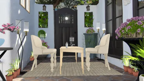 Lunch in courtyard 🦋