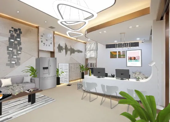 Hospital reception Design Rendering