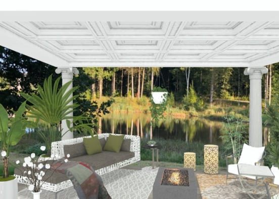 Patio by pond Design Rendering