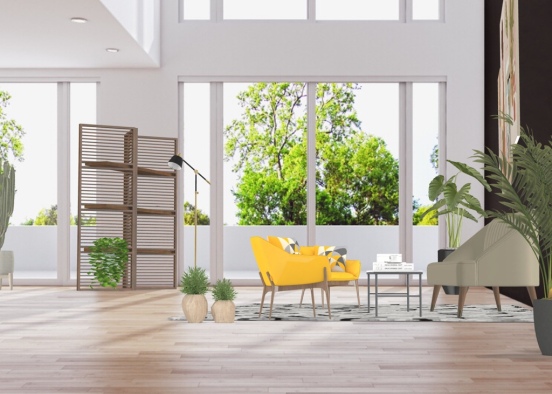 a yellow room Design Rendering
