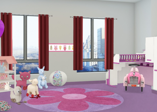 A girls dream room! Design Rendering