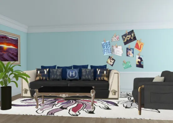first living room Design Rendering