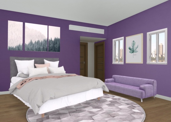 purple girls room Design Rendering