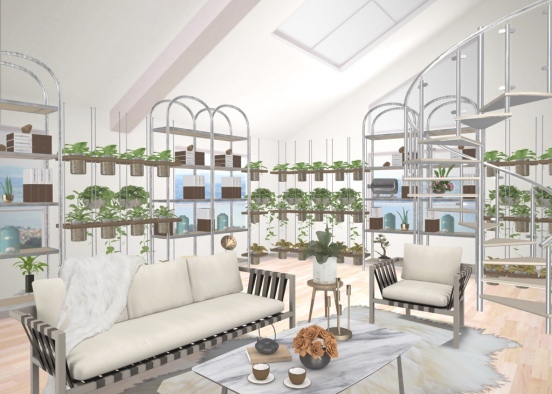 Plant Loving Living Room Design Rendering