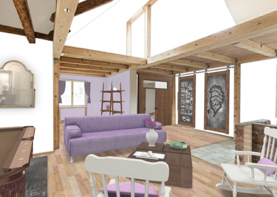 Game Room with a Hint of Purple Design Rendering