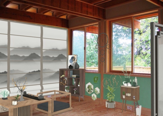 Zen Tea Lounge Design Rendering