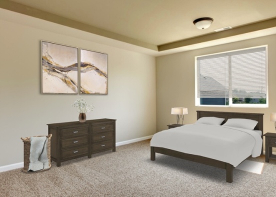 warm cozy bedroom Design Rendering
