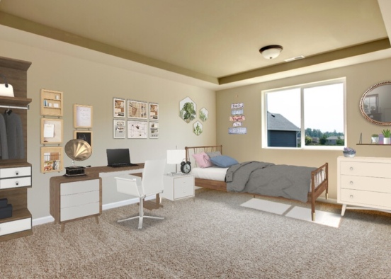 cozy teen bedroom  Design Rendering