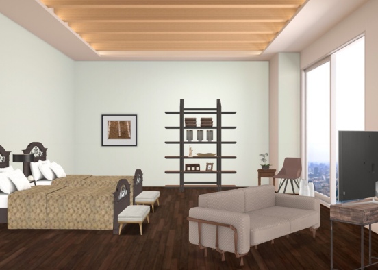 Chocolate Hotel Room Design Rendering