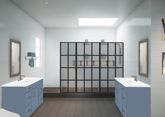 Bright and Airy Master Bathroom Design Rendering