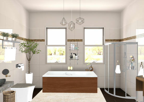 Stylish bathroom Design Rendering
