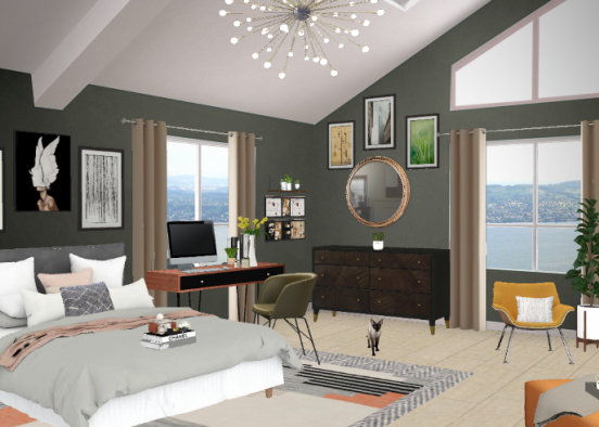 Atique Bedroom Design Rendering