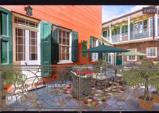 New Orleans courtyard  Design Rendering