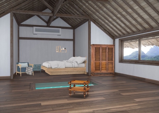 Hawaiian bedroom Design Rendering