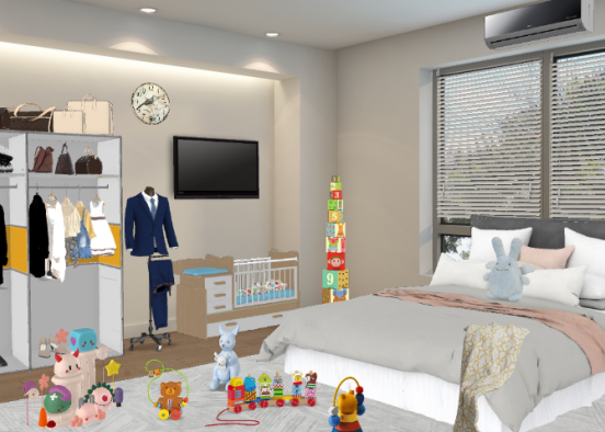 adult and baby room Design Rendering