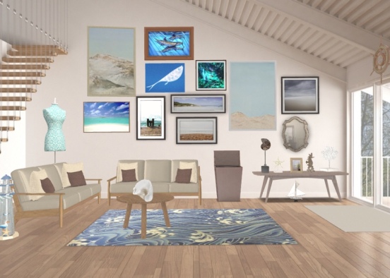 Ocean themed room Design Rendering