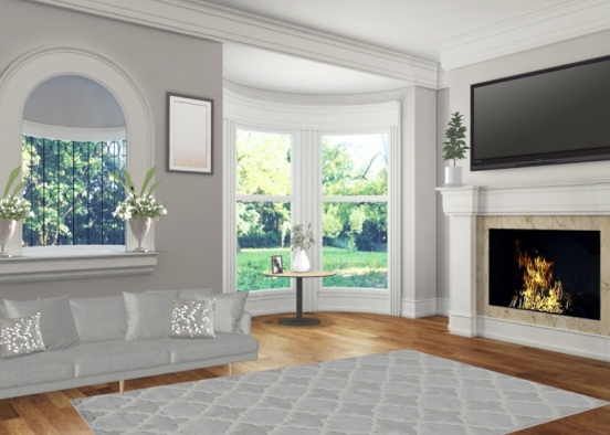 Gray Decor living room  Design Rendering