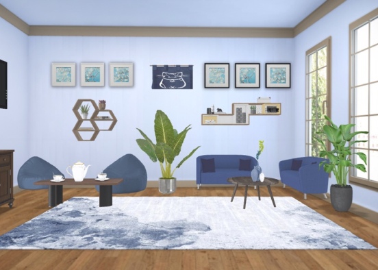 Blue chill room  Design Rendering