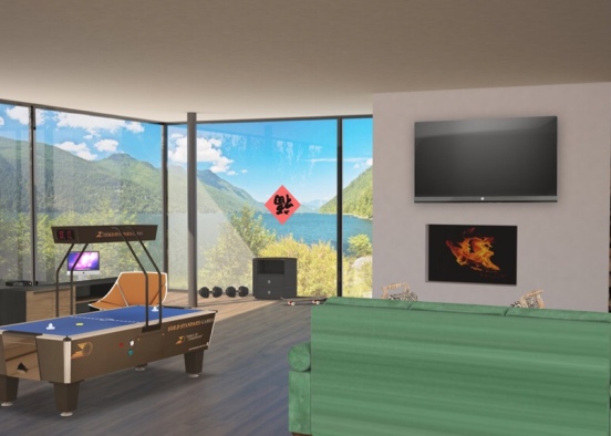 Modern Living Room 2020 Design Rendering