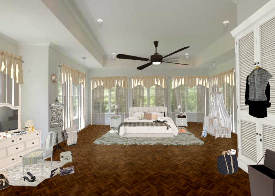 Pastel color bedroom Design Rendering