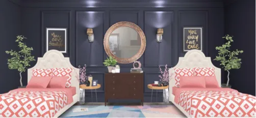 midcentury guest room 