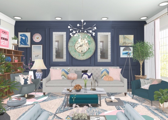 hues of blue and pink Design Rendering