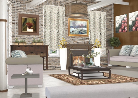 cozy Living room Design Rendering