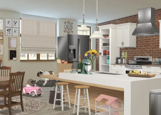 An English Styled Kitchen  Design Rendering