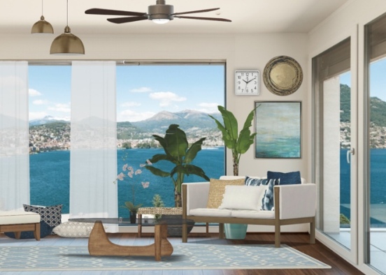 Mediterranean Living Space Design Rendering