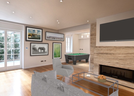 Living Room.  Design Rendering