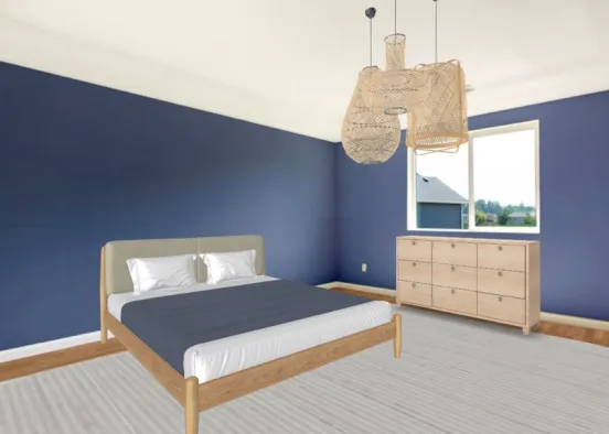 Woodsy Boho Bedroom  Design Rendering