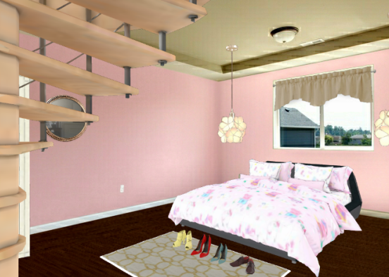 A Sweet Girls room Design Rendering