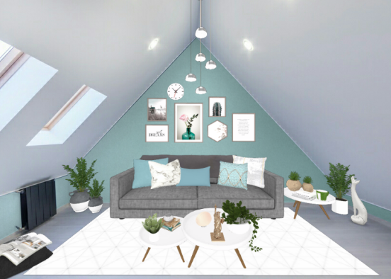 Sala de estar #lightblue  Design Rendering