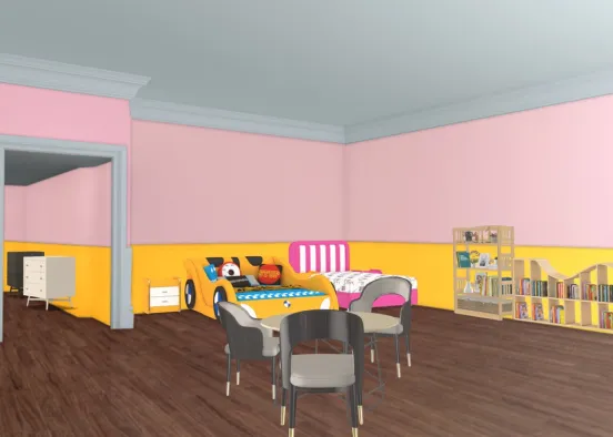 Twin Toddler room Design Rendering