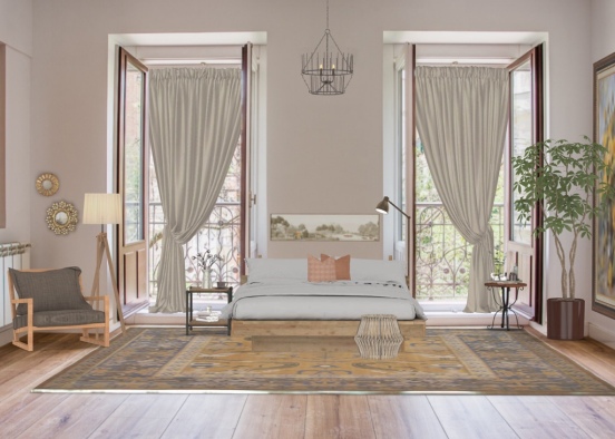 romantic bedroom Design Rendering
