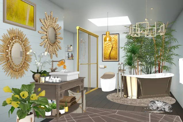 Nice Gold Bathroom