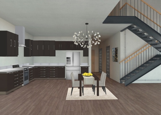 cocoa kitchen and dining room Design Rendering