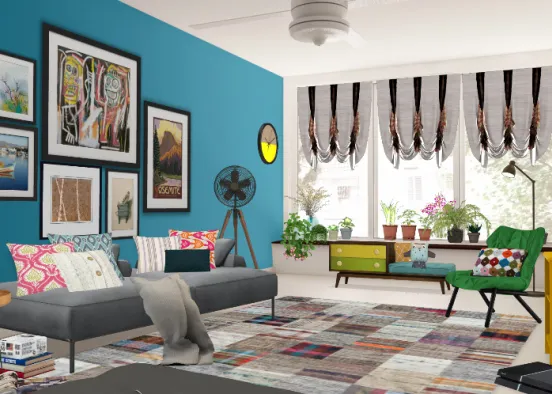 Stunning Colourful Living Design Rendering