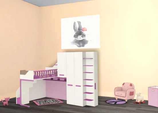 Girl Toddler Room Design Rendering