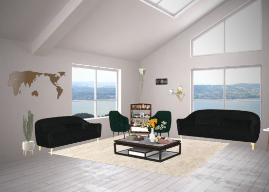 Cozy Living Room  Design Rendering