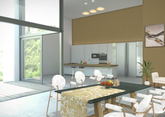 dining and kitchen area  Design Rendering